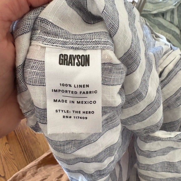 Greyson Women's Gray Striped Button Down Shirt - Picture 5 of 5